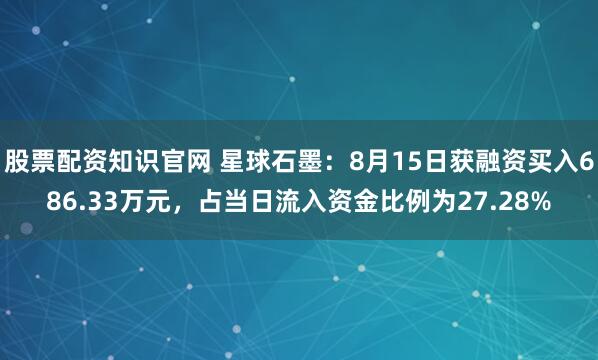 股票配资知识官网 星球石墨：8月15日获融资买入686.33万元，占当日流入资金比例为27.28%